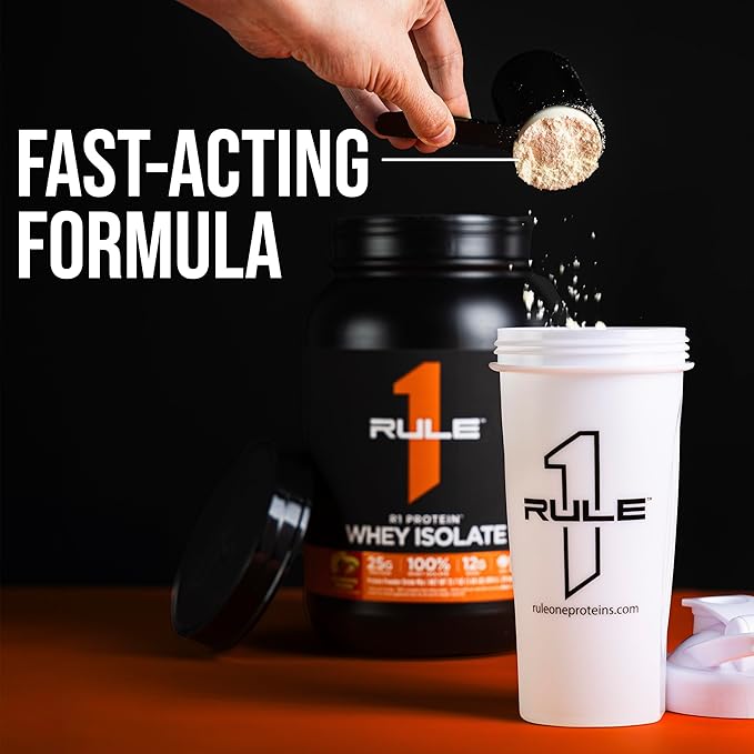 Rule 1 R1 Protein Whey Isolate - with 25g Protein & 6g BCAA Exclusively from Isolated & Hydrolyzed Sources for Workout Recovery (2 Pounds*, Orange Dreamsicle)