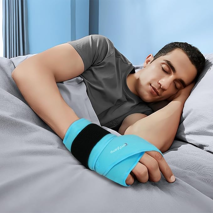 Comfytemp Larger Wrist Ice Pack Wrap for Carpal Tunnel Relief, Reusable Longer Gel Wrist Brace Hot Cold Compression for Hand Pain Injury, Tendonitis, Arthritis, Surgery Gift