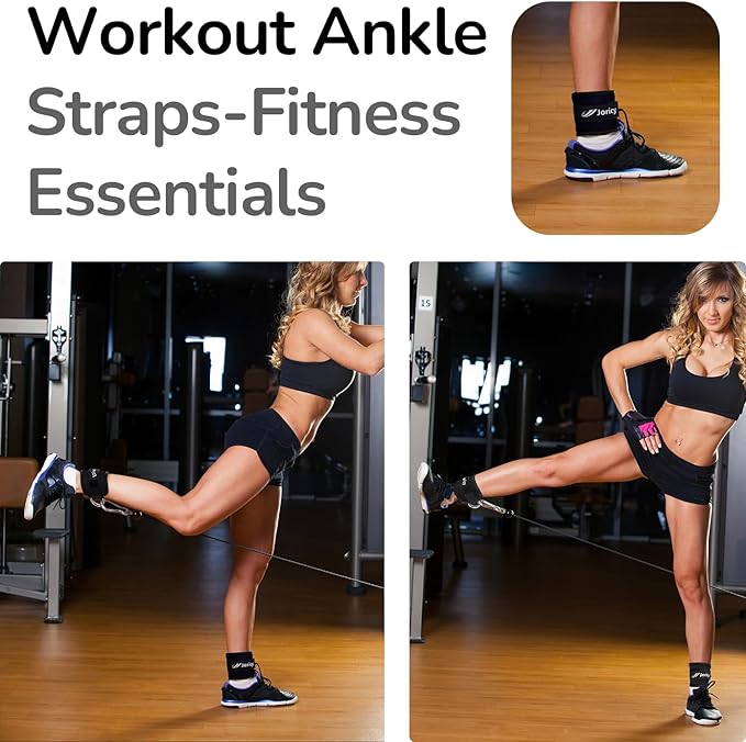 Ankle Strap for Cable Exercise Machines, Work Out Cuff Attachment Ankle Resistance Bands, Cable Kick Back Straps for Gym, Glute Workouts, Kickbacks, Leg Extensions, Hip Abductors, Booty Workouts