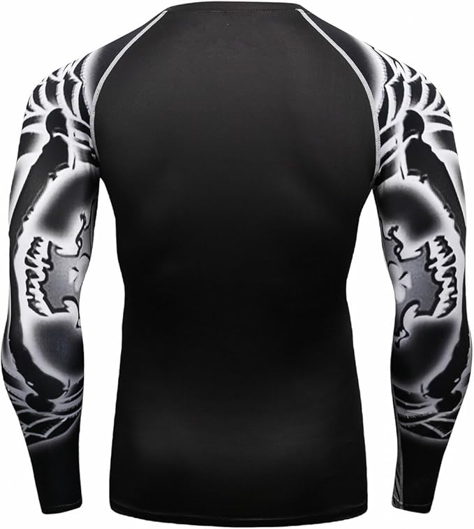 Men's Soft Slim Long Sleeve Dry-Fit Compression Gym Trainning Shirt