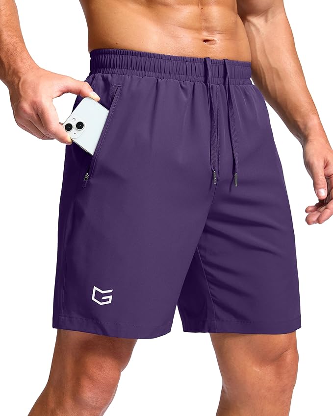 G Gradual Men's Athletic Running Shorts with Zipper Pockets Quick Dry 7"/ 5"/ 9" Workout Gym Shorts for Basketball Hiking