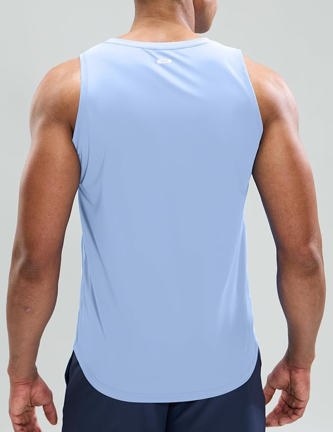 MIER Men's Tank Tops Workout Sleeveless Tee Shirts Muscle Athletic Gym Running Beach Tanks for Men, Quick Dry