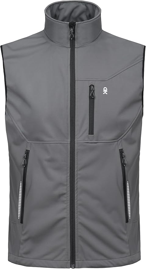 Little Donkey Andy Men's Lightweight Softshell Vest Windproof Sleeveless Jacket for Travel Hiking Running Golf