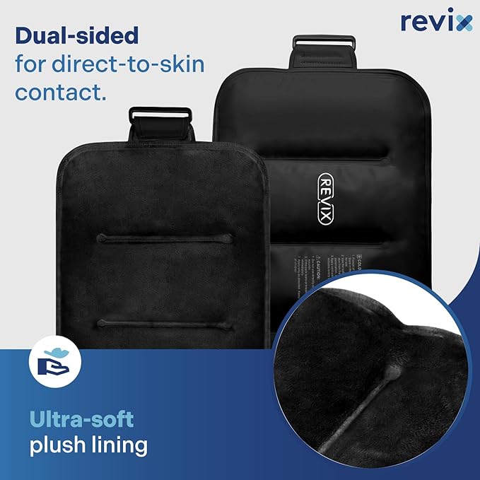 REVIX Large Ice Packs Wrap for Hip, Knee, Leg, Shoulder, Back, Reusable Gel Cold Pack for Injuries, Joint and Muscle Discomfort Relief, Black