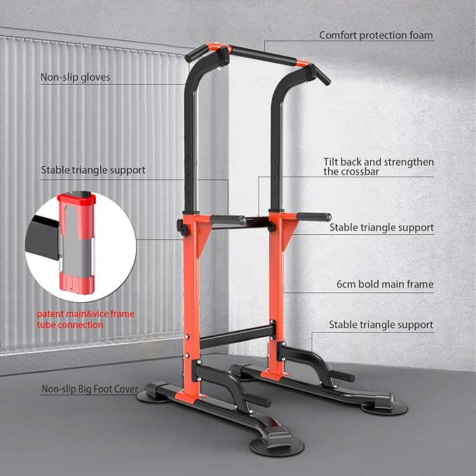 Dip Station - Home Gym Strength Training Pull-Ups Dip-Ups 330Lbs