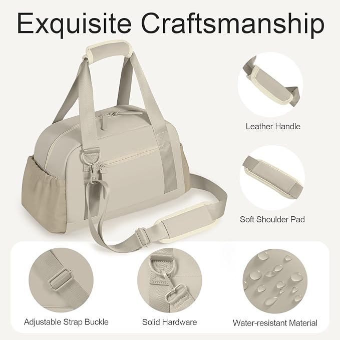 Small Gym Bag 14 inch for Women & Men Mini Gym Duffel Bag with Wet Compartment Waterproof Travel Duffle Bag for Sports Workout Dance