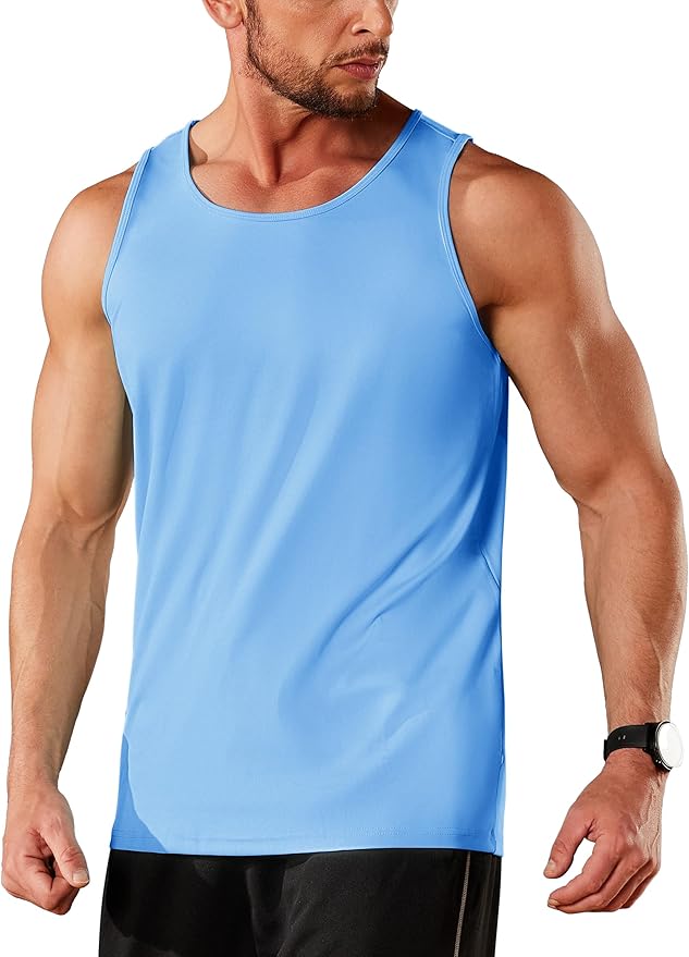 TACVASEN Men's Workout Tank Tops Sleeveless UPF 50+ Summer Sun Shirts Quick Dry for Running Swim Gym Beach