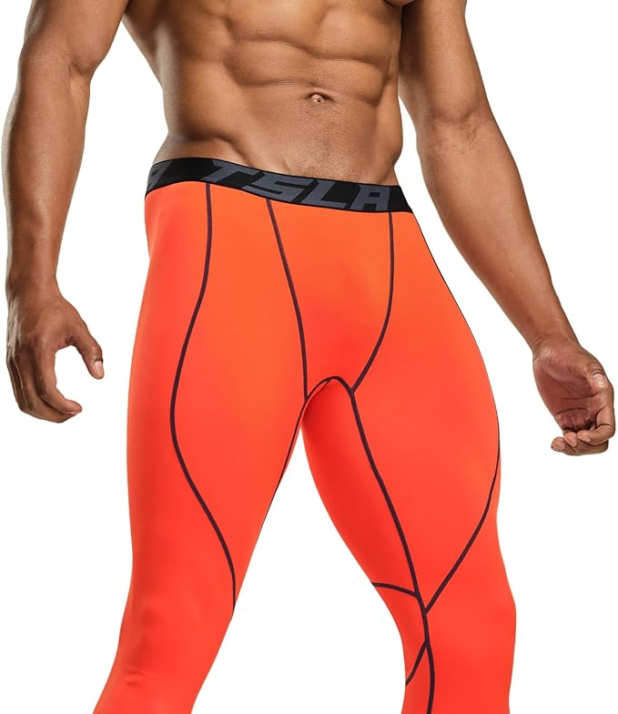 TSLA Men's Thermal Compression Pants, Athletic Sports Leggings & Running Tights, Wintergear Base Layer Bottoms