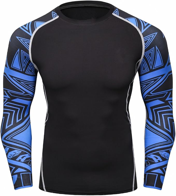 Men's Soft Slim Long Sleeve Dry-Fit Compression Gym Trainning Shirt