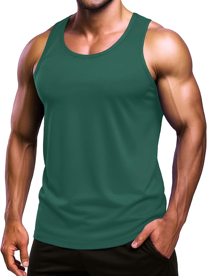Boladeci Men's Tank Top Workout Athletic Quick Dry UPF 50+ Sun Protection Lightweight Summer Beach Gym Sleeveless Shirts