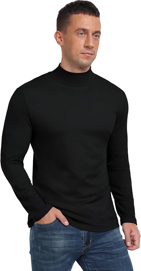 Sailwind Men's Mock Turtleneck Long Sleeve T Shirts Basic Slim Fit Pullover Sweater Thermal Lightweight Tees