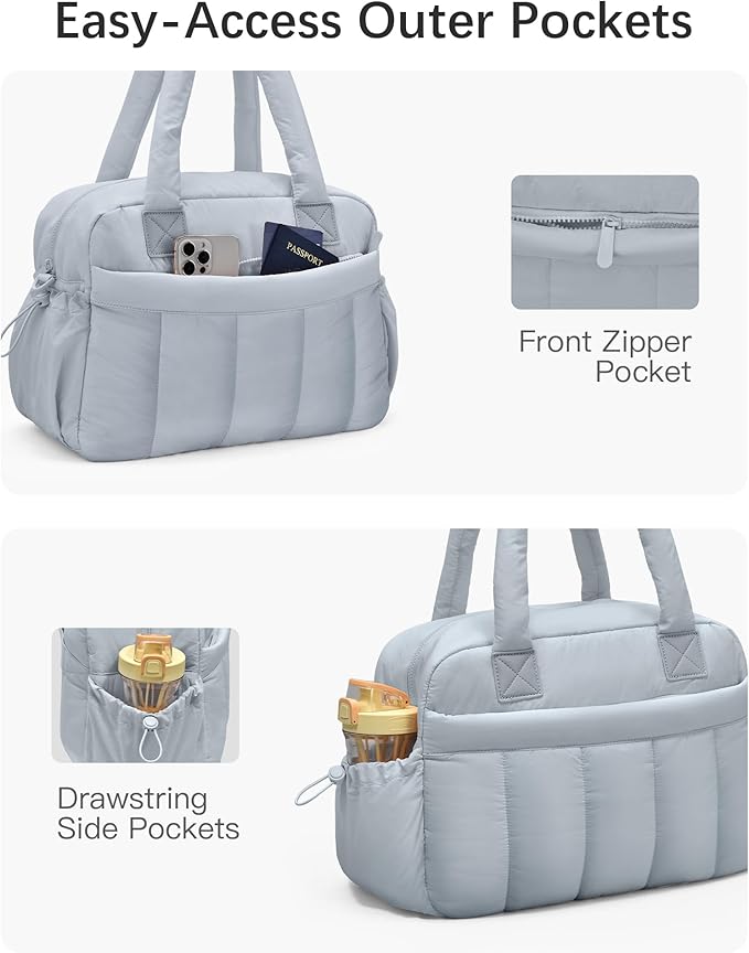 oscaurt Gym Bag for Women Lightweight Duffle Bag for Travel with Toiletry Pouch Water Resistant Carry On Weekender Overnight Duffel