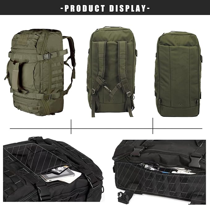 Gym Bag Duffle Bags Backpack - Travel Weekender Bag for Men Women Workout Bag for Military,Sports,Overnight,Basketball,Tactical,Football,Waterproof & Tear Resistant