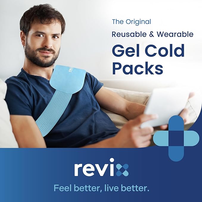 REVIX Cold Packs for Injuries, 2 Gel Packs, Soft and Flexible Hot & Cold Compress Large Ice Pack Wraps for Back, Knee, Leg and Ankle, Enhancing Comfort and Soothing Fatigue, 12" x 6"