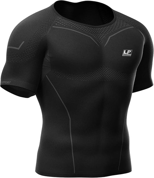 LP SUPPORT Men’s AIR Compression Short Sleeve Top ARM2301S - Workout, Gym, Yoga - Ultimate Comfort & Support Shapewear