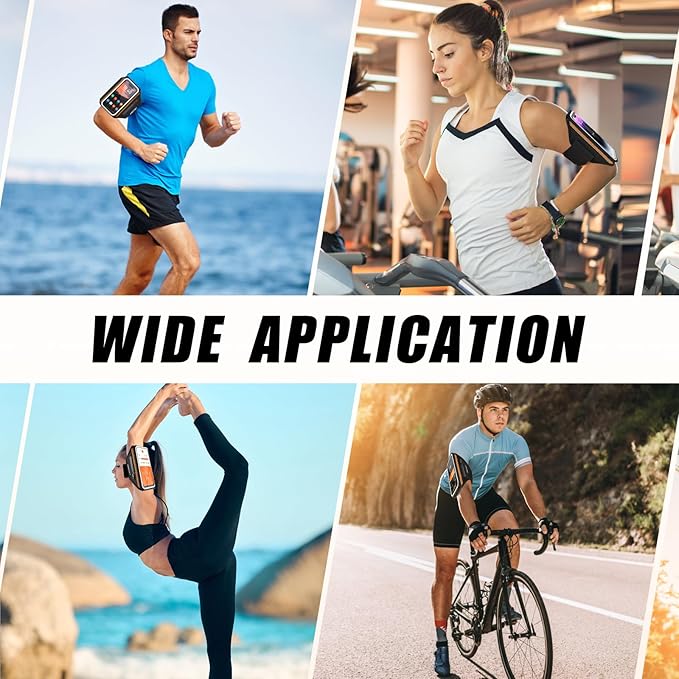 Running Armband for iPhone 15/14/13 Pro/Plus & Galaxy S20/S10, 3D Design Cell Phone Armband with Earphone Pouch Card Slot & Key Pockets, Water Resistant Sports Phone Holder Up to 6.9" Devices