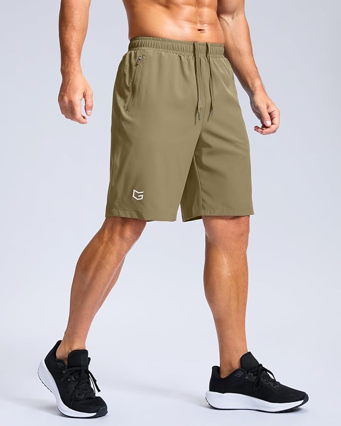G Gradual Men's Athletic Running Shorts with Zipper Pockets Quick Dry 7"/ 5"/ 9" Workout Gym Shorts for Basketball Hiking