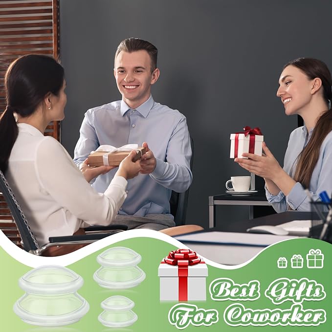 TrelaCo 6 Pcs Cupping Kit for Massage Therapy 3 Sizes Silicone Cupping Set Chinese Massage Therapy for Studio Household Cellulite Joint Pain Muscle Pain(Clear)