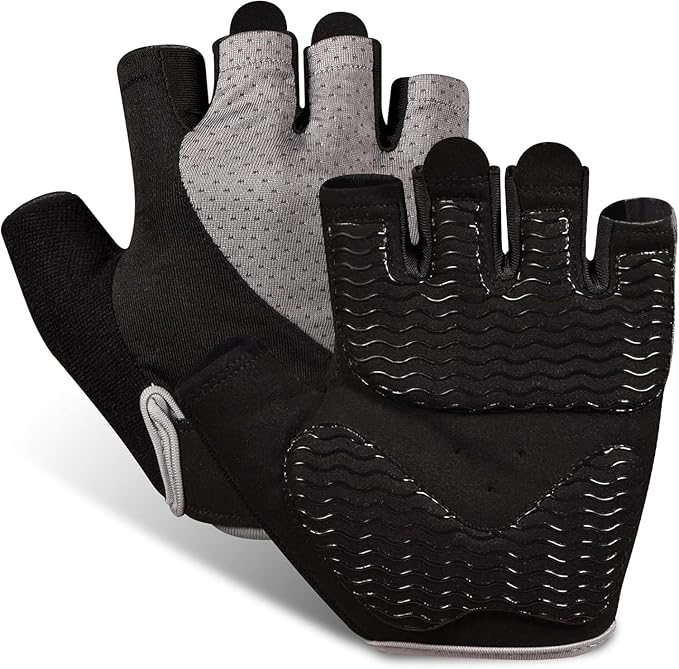 Sunnex Gym Gloves - Fingerless, Breathable Workout Gloves for Weightlifting, Cycling & More