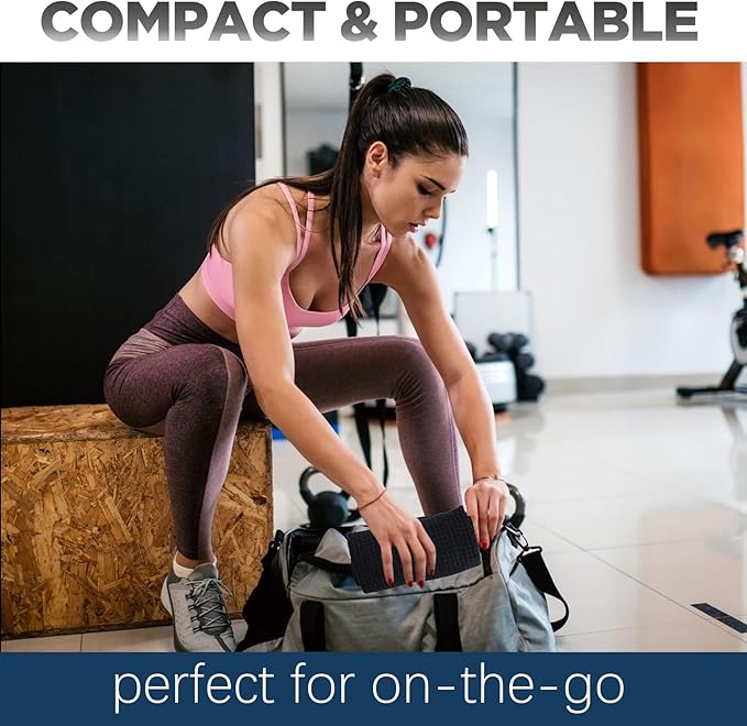 Microfiber Gym Towels for Working Out, Quickly Dry Yoga Towels for Men & Women Tennis, 16 Inch x 27 Inch, 6 Pack, Black