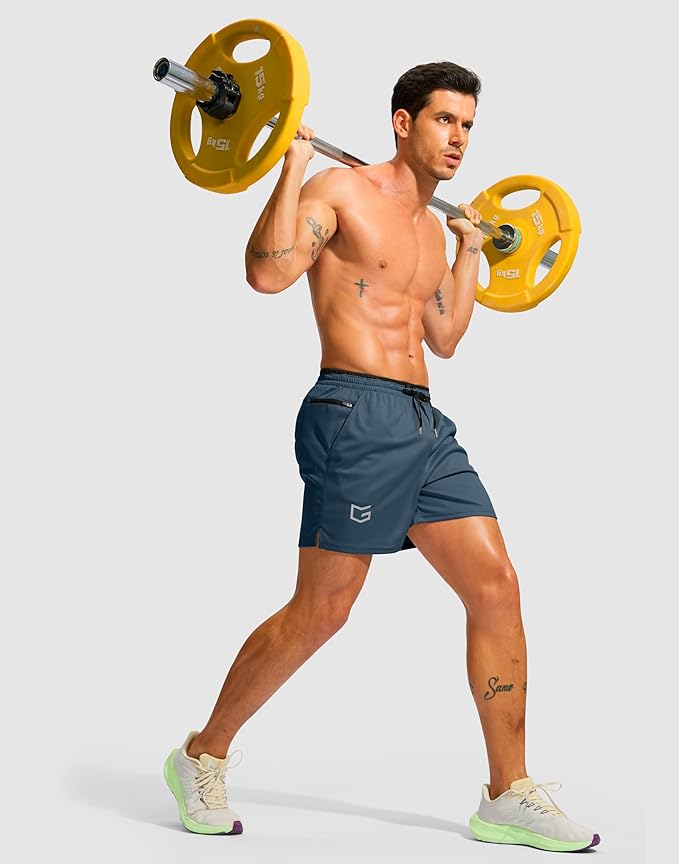 G Gradual Men's Running Athletic Shorts with Zipper Pocket 5"/ 7" Lightweight Quick Dry Gym Workout Shorts for Tennis Active