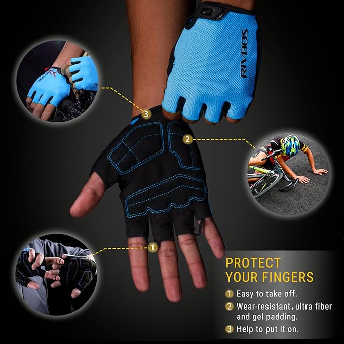 RIVBOS Cycling Gloves Bike Gloves for Men Women with Anti-Slip Shock-Absorbing Pad for Bicycle/Workout/Road Bike/Gym/Driving CHG001