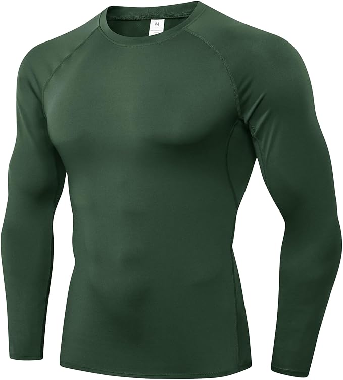 Compression Shirt Men Long Sleeve Quick Dry T-Shirt Athletic Workout Base Layer Running Sports Gym Undershirts