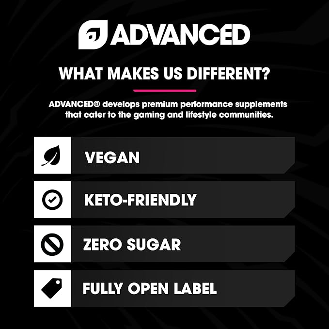 Advanced Hydration High-Performance Electrolyte Drink Mix with B Vitamins for All-Day Hydration - Caffeine Free, Zero Calories, Sugar Free, & Keto Friendly - (30 Servings, Cherry Apple)