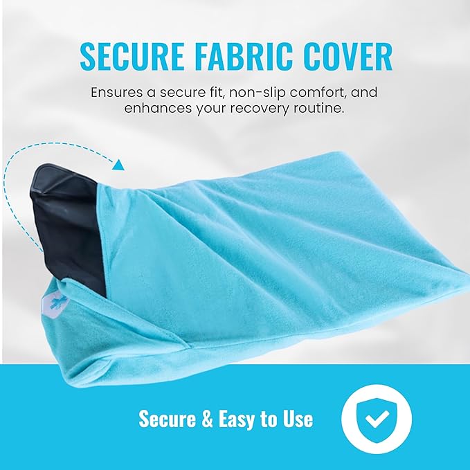 ICEWRAPS Extra Cover ONLY for 10"x14" Clay Ice Pack | Reusable and Washable Soft Fabric Cover for Cold Pack | Fabric Cold Compress Sleeve | 10"x14" Soft Ice Pack Cover | Blue Fabric Cover Only
