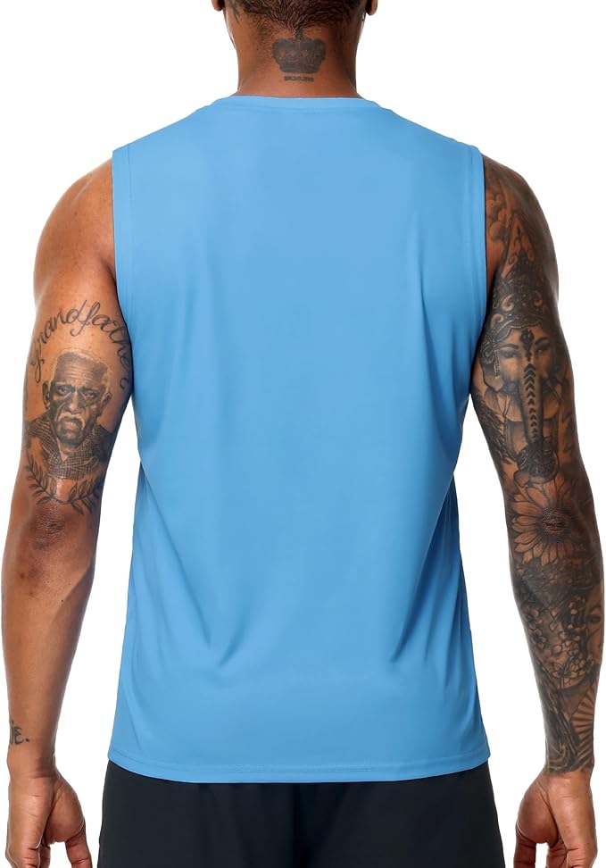 MIER Men's Workout Tank Tops UPF 50+ Swim Shirts Quick Dry Running Sleeveless UV Protection Muscle Tees