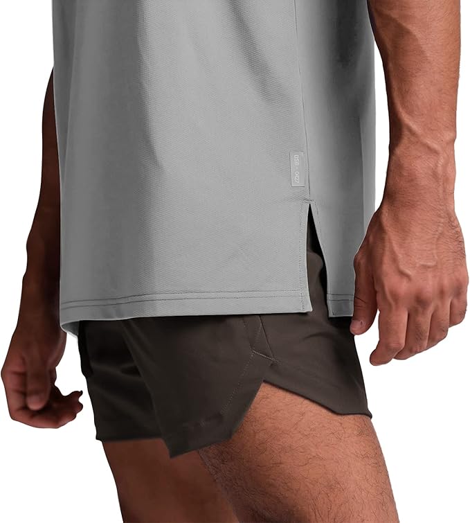 Men's Oversized Workout T-Shirts Lightweight Quick Dry Short Sleeve Tshirts Crew Neck Loose Fit Athletic Tops