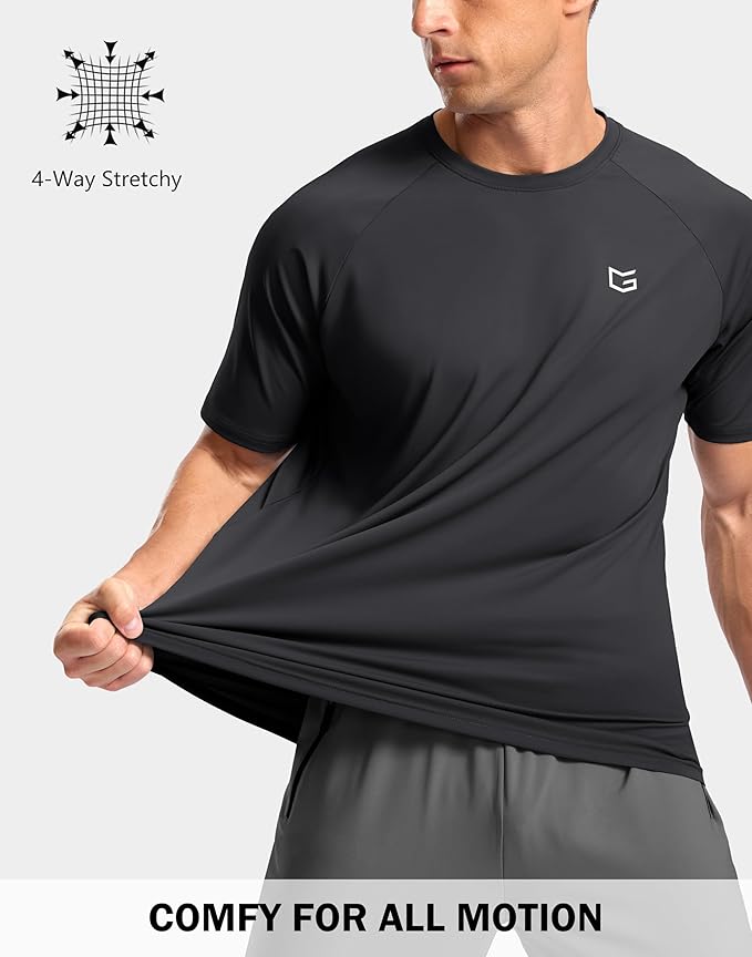 G Gradual Men's Workout Athletic T-Shirts Moisture Wicking Cooling Running Shirts Short Sleeve Performance Tee for Gym Tennis