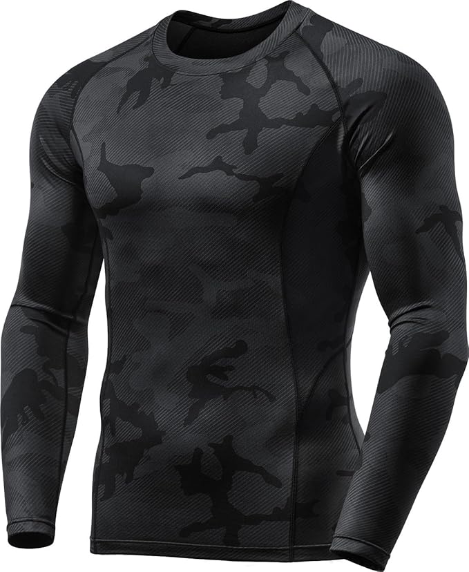 TSLA Men's Thermal Long Sleeve Compression Shirts, Athletic Base Layer Top, Winter Gear Running T-Shirt