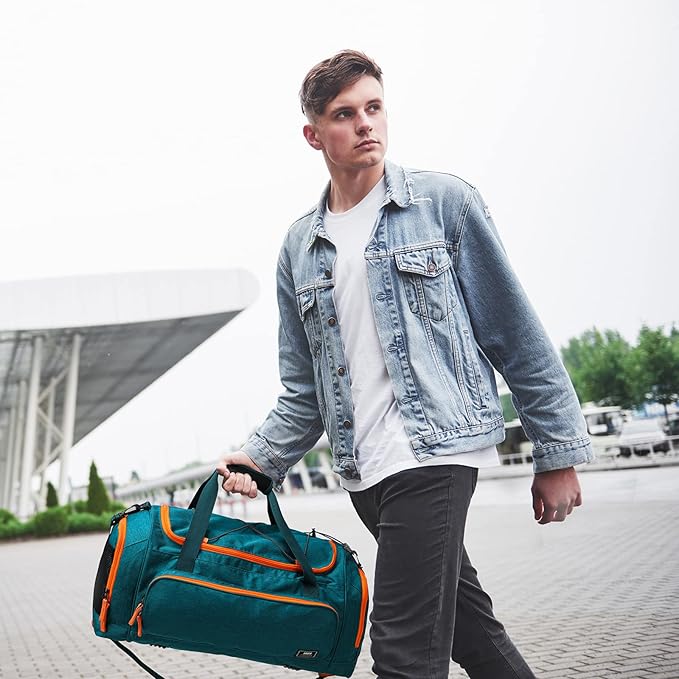 MIER Large Duffel Bag Men's Gym Bag with Shoe Compartment, 60L