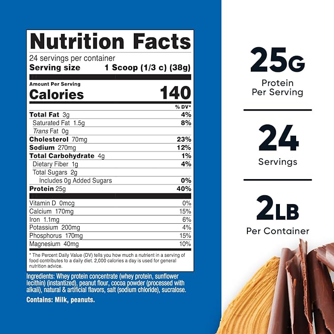 Nutricost Whey Protein Concentrate (Chocolate Peanut Butter) 2LBS - Gluten Free & Non-GMO