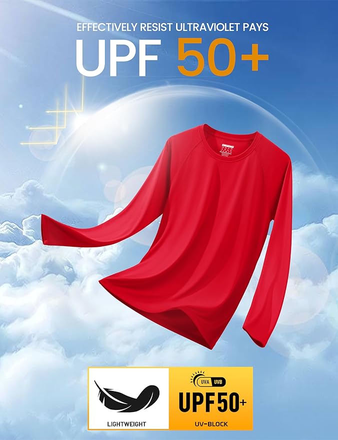 MAGCOMSEN Men's Long Sleeve Shirts UPF 50+ UV Sun Protection Athletic Shirts for Hiking Running Workout Rash Guard