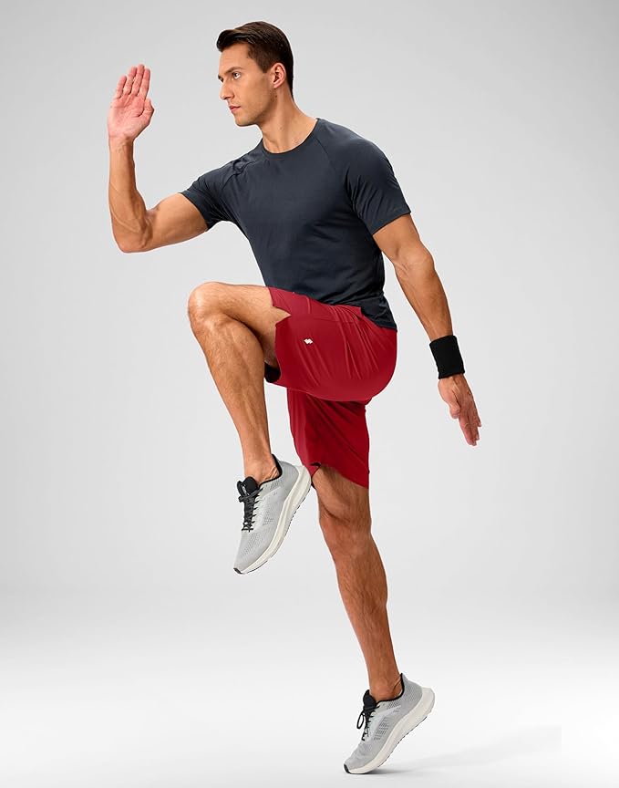 Men's Running Shorts with Zipper Pockets 9 Inch/ 7 Inch / 5 Inch Lightweight Quick Dry Gym Workout Athletic Shorts for Men