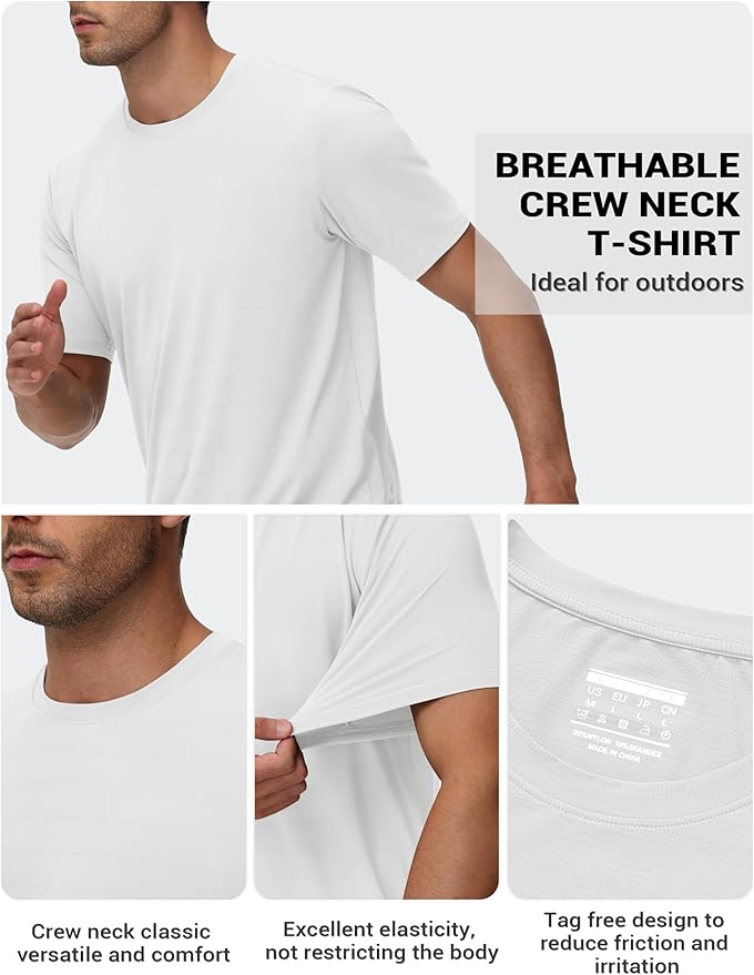 TACVASEN Men's Lightweight Athletic T-Shirts Quick Dry Workout Gym Tops Short Sleeve Running Tee Shirt Performance Activewear