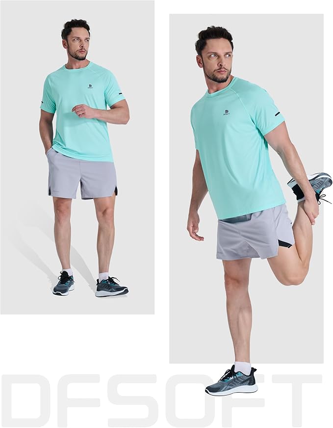 Men's Short Sleeve Workout Shirts Quick Dry Lightweight T-Shirts Gym Running Athletic Tshirt for Summer
