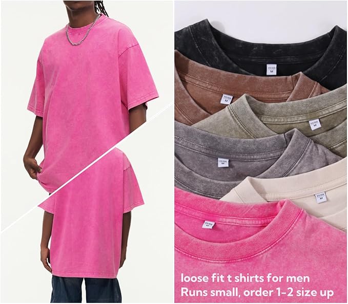 Workout T Shirts for Men Oversized Gym Loose Fit Tshirt Heavy Cotton Washed Vintage Faded Sleeping Tee Unisex Tops