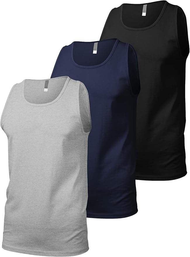 Hat and Beyond Mens Tank Top Soft Performance Boxing Gym Shirts Plain Muscle Tee