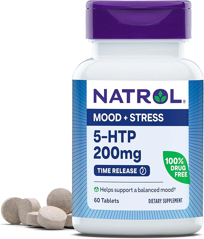 Natrol 5-HTP 200mg, Dietary Supplement Helps Support a Balanced Mood, 60 Time Release Tablets, 60 Day Supply