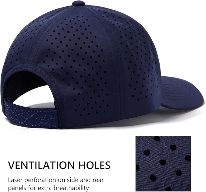 UPF 50+ Performance Water Resistant Baseball Cap Lightweight Breathable Hat Golf Running Boat Hiking for Men Women