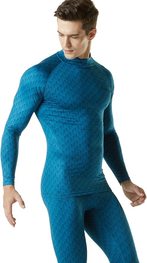TSLA Men's Thermal Long Sleeve Compression Shirts, Mock/Turtleneck Winter Sports Running Base Layer Top