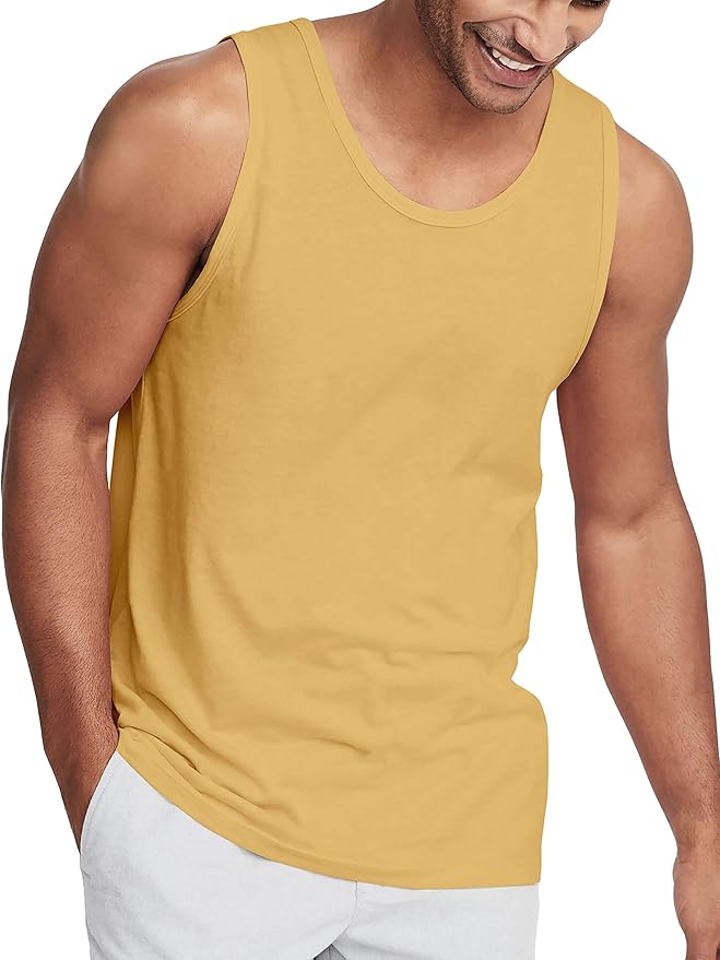 Hat and Beyond Mens Tank Top Soft Performance Boxing Gym Shirts Plain Muscle Tee