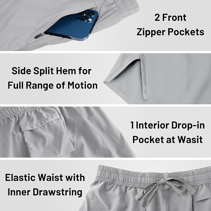 MIER Men's Workout Running Shorts Quick Dry Active 5 Inches Shorts with Pockets, Lightweight, Breathable