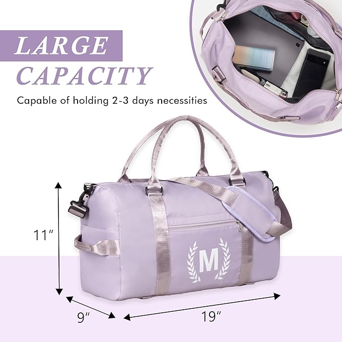 Gym Bag for Women & Men, Fitness Workout Sports Travel Duffle Bag with Wet Pocket & Shoes Compartment, Great Present for Gym Lovers