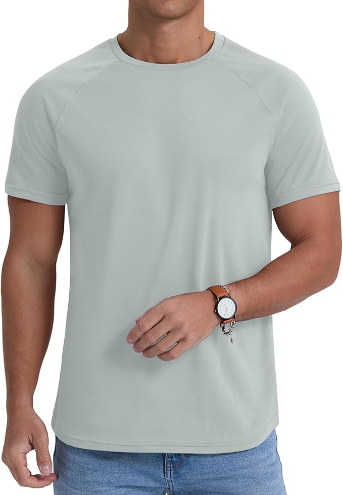 Askdeer Men's T-Shirt Short Sleeve Quick Dry Shirts Lightweight Workout Athletic Tees for Running, Beach, Hiking