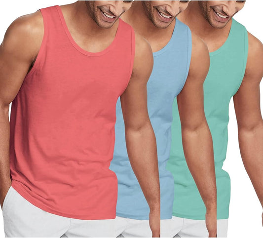 Hat and Beyond Mens Tank Top Soft Performance Boxing Gym Shirts Plain Muscle Tee