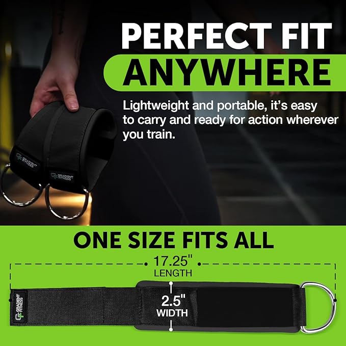 Gradient Fitness Ankle Straps (2 Pack) | Ankle Strap for Cable Machine, Ankle Bands for Working Out, Cable Ankle Strap